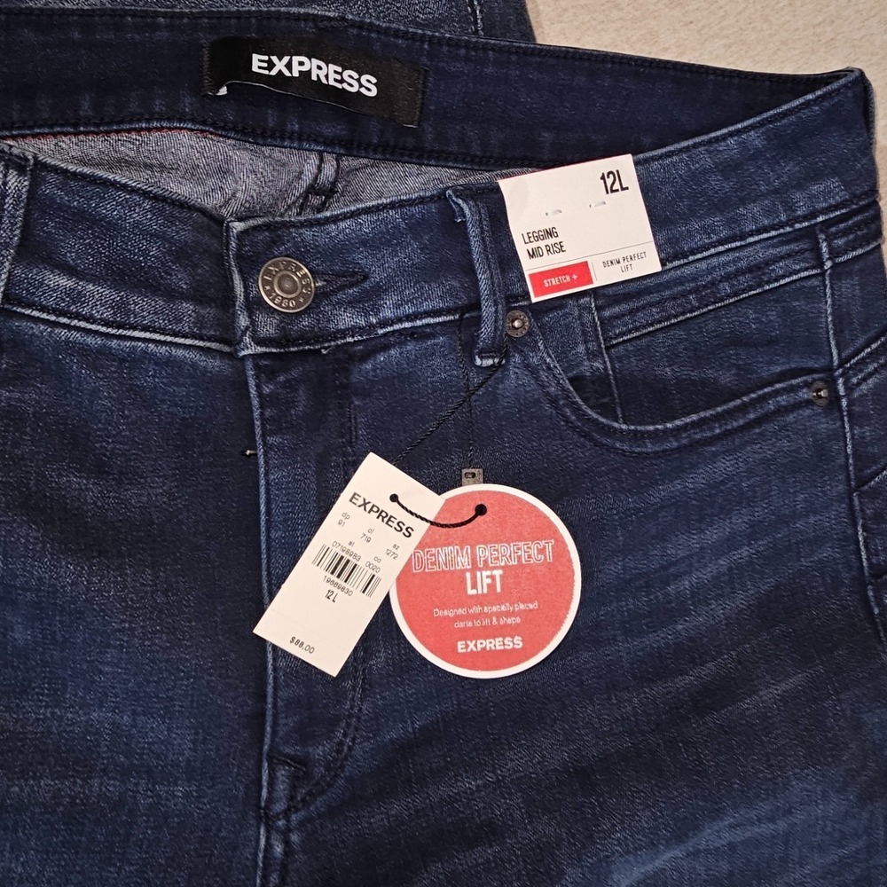 New Lot 3 Express Sz 12 L ong Tall Low Rise Legging / Mid Rise Leggging & Skinny - Picture 7 of 8